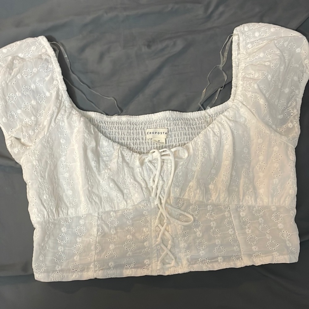 White fancy tee shirt